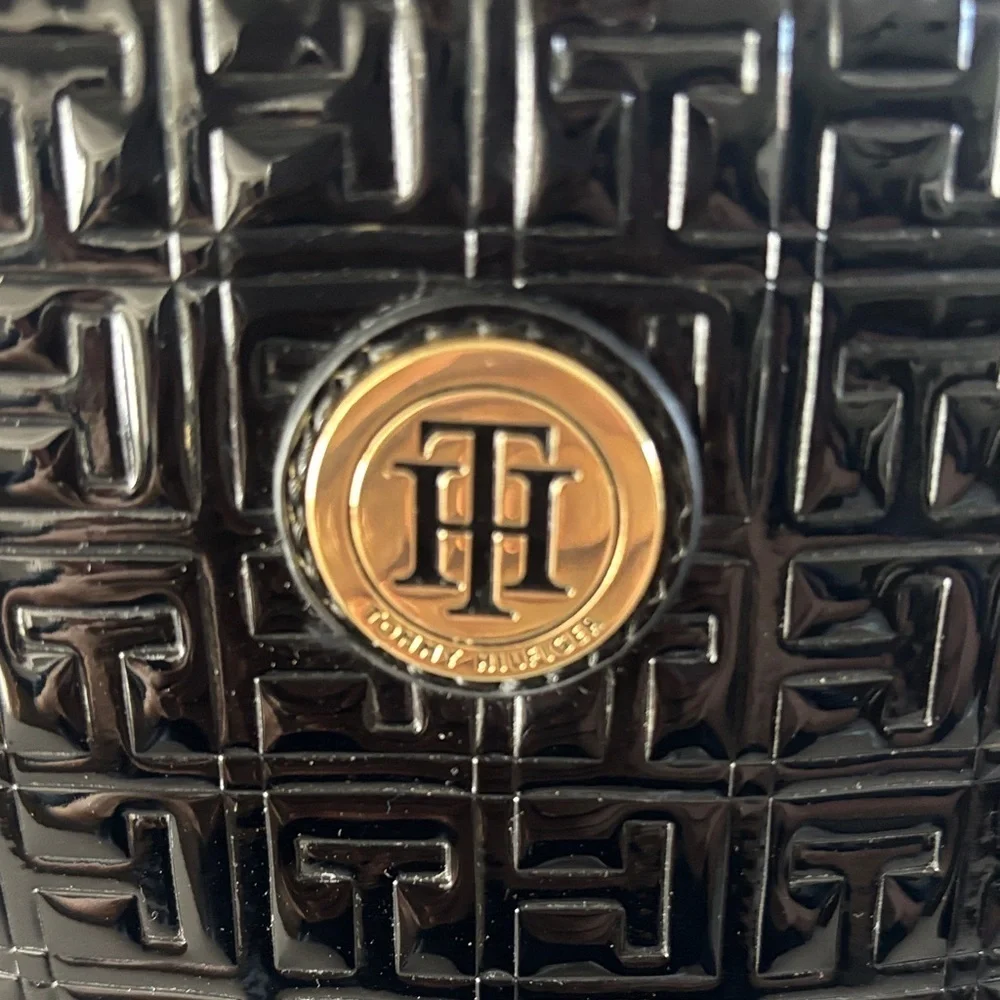 Tommy Hilfiger Black Embossed Satchel